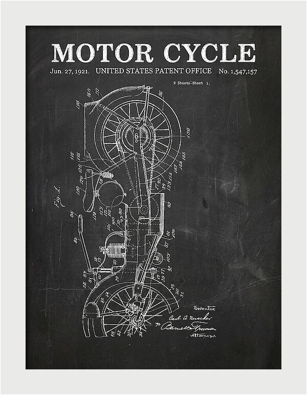 Motor Cycle Ner A Car Chalkboard Patent Us1547157a