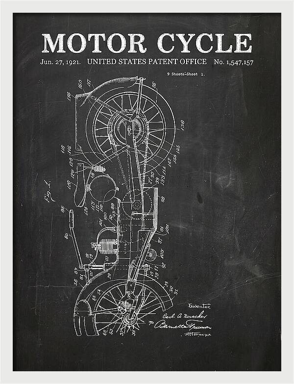 Motor Cycle Ner A Car Chalkboard Patent Us1547157a