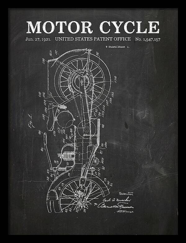 Motor Cycle Ner A Car Chalkboard Patent Us1547157a