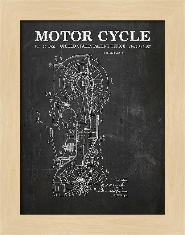 Motor Cycle Ner A Car Chalkboard Patent Us1547157a