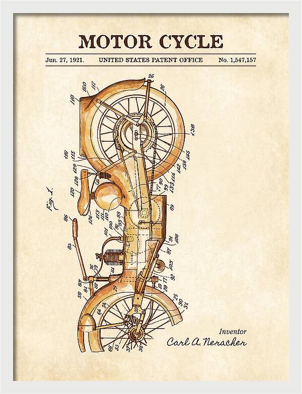 Motor Cycle Ner A Car Watercolor Patent Us1547157a