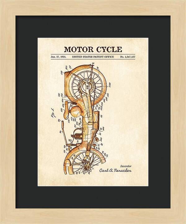 Motor Cycle Ner A Car Watercolor Patent Us1547157a