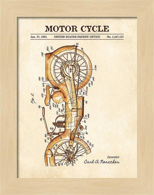 Motor Cycle Ner A Car Watercolor Patent Us1547157a