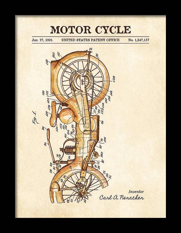 Motor Cycle Ner A Car Watercolor Patent Us1547157a