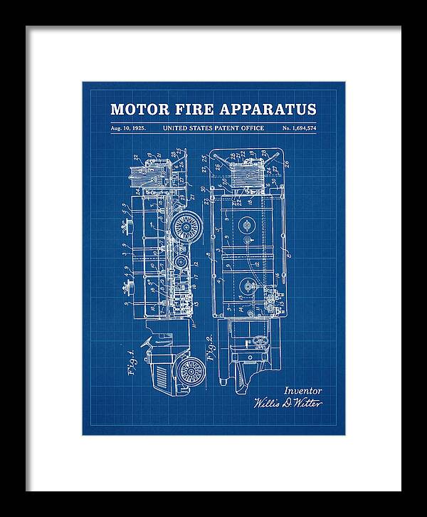 Motor Fire Apparatus Blueprint Patent Us1694574