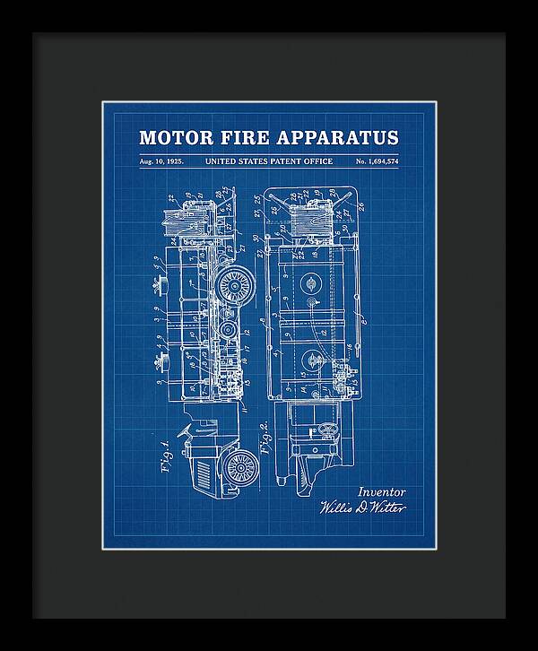 Motor Fire Apparatus Blueprint Patent Us1694574