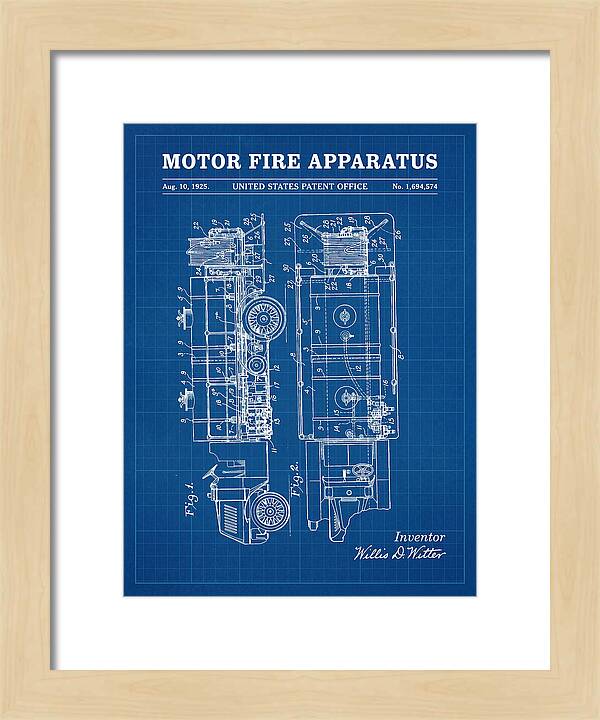 Motor Fire Apparatus Blueprint Patent Us1694574