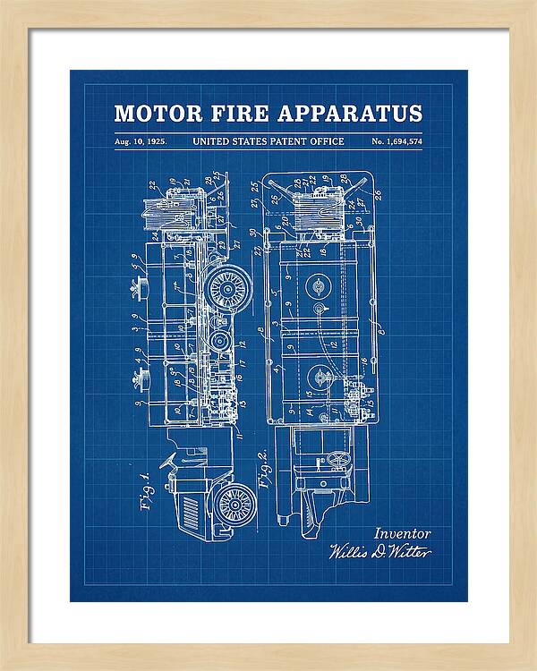 Motor Fire Apparatus Blueprint Patent Us1694574