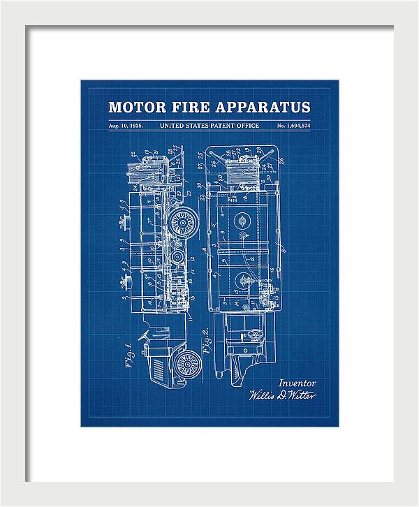 Motor Fire Apparatus Blueprint Patent Us1694574