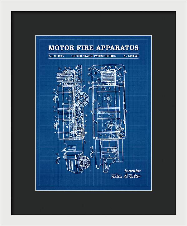 Motor Fire Apparatus Blueprint Patent Us1694574