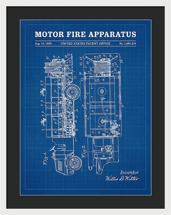 Motor Fire Apparatus Blueprint Patent Us1694574
