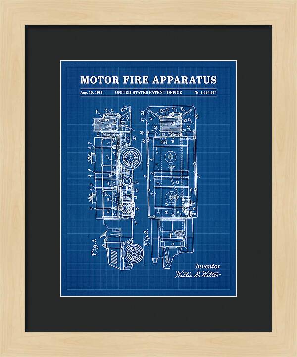 Motor Fire Apparatus Blueprint Patent Us1694574