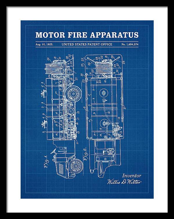 Motor Fire Apparatus Blueprint Patent Us1694574