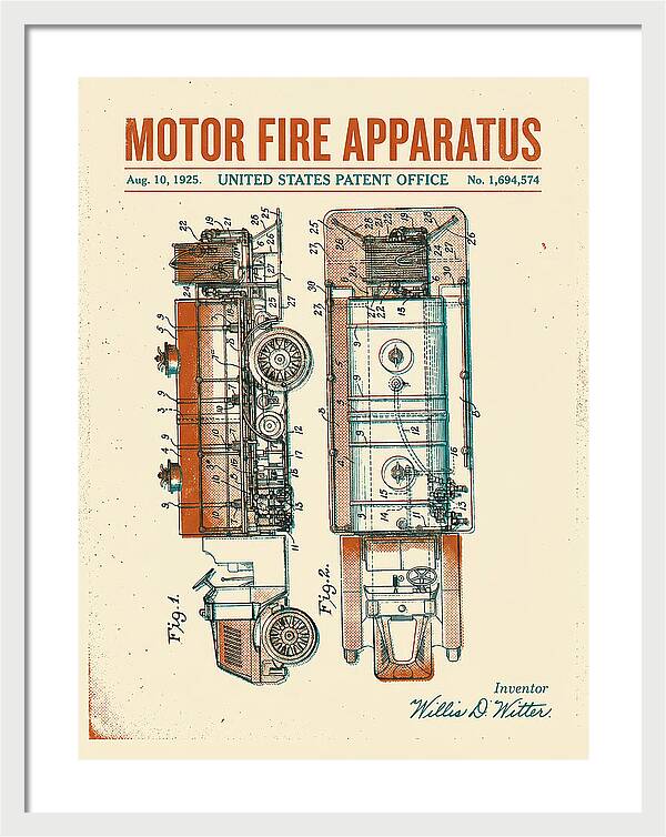 Motor Fire Apparatus Retro Patent Us1694574