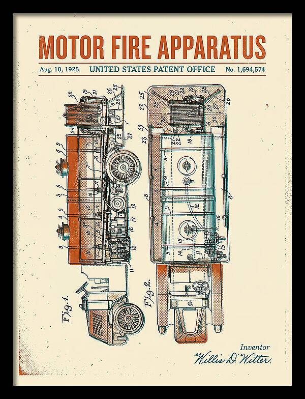 Motor Fire Apparatus Retro Patent Us1694574