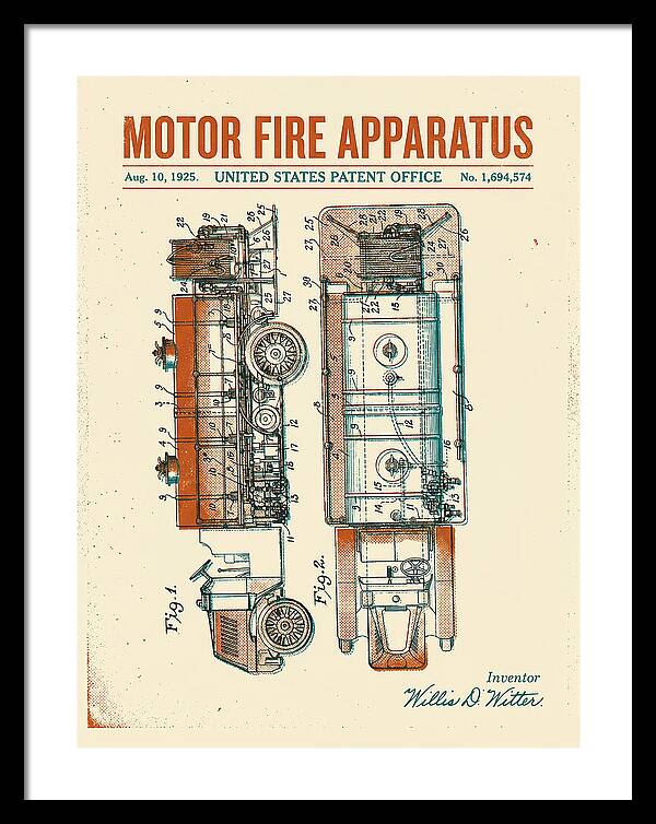 Motor Fire Apparatus Retro Patent Us1694574