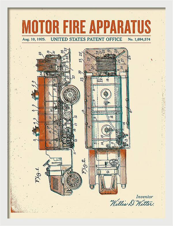Motor Fire Apparatus Retro Patent Us1694574