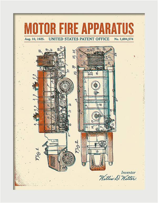 Motor Fire Apparatus Retro Patent Us1694574