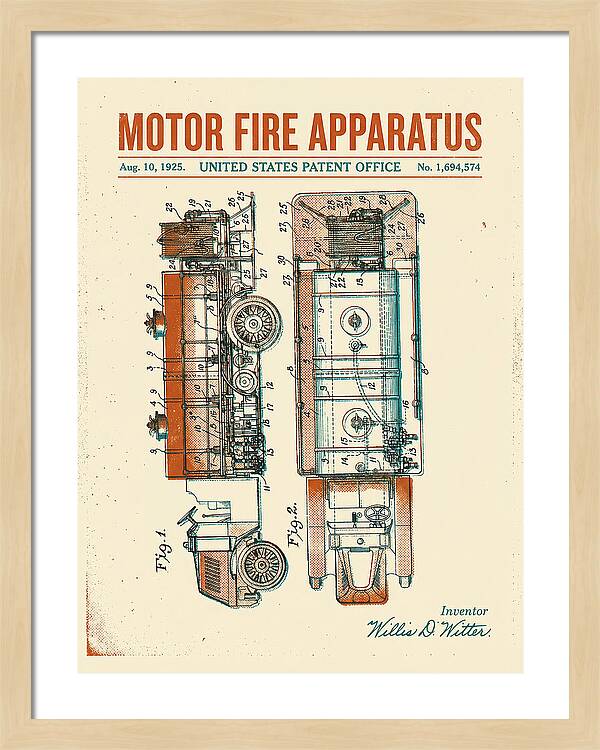 Motor Fire Apparatus Retro Patent Us1694574