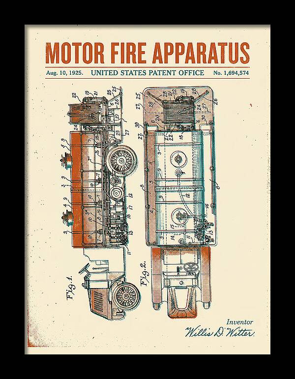Motor Fire Apparatus Retro Patent Us1694574