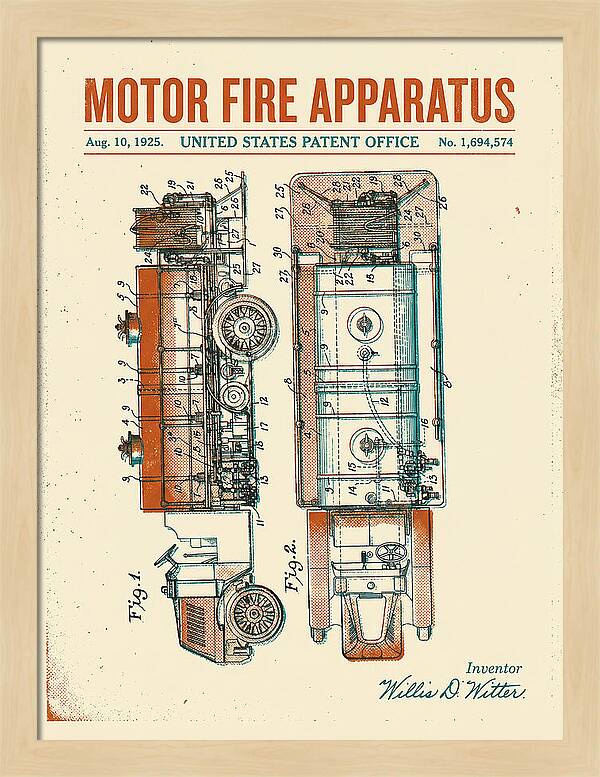 Motor Fire Apparatus Retro Patent Us1694574
