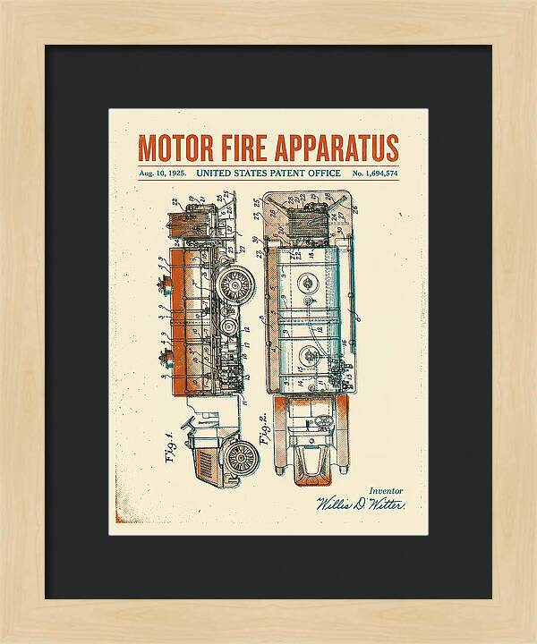 Motor Fire Apparatus Retro Patent Us1694574