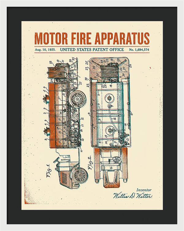 Motor Fire Apparatus Retro Patent Us1694574