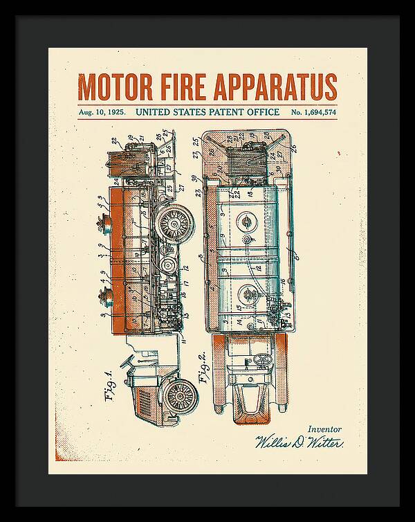 Motor Fire Apparatus Retro Patent Us1694574