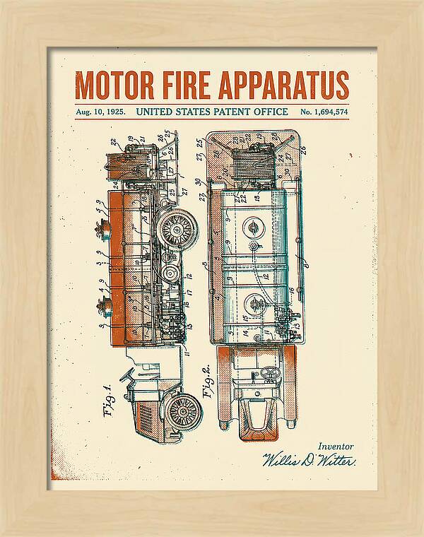 Motor Fire Apparatus Retro Patent Us1694574