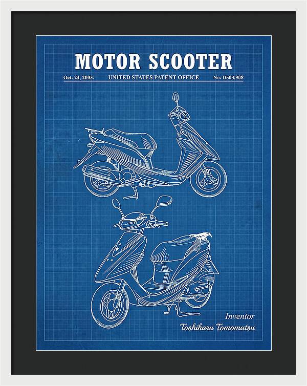 Motor Scooter Blueprint Patent Usd503908s1