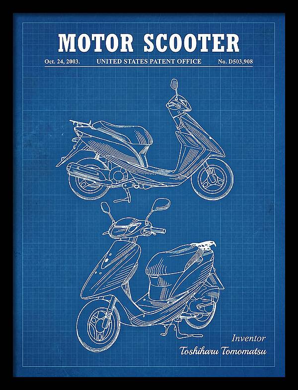 Motor Scooter Blueprint Patent Usd503908s1
