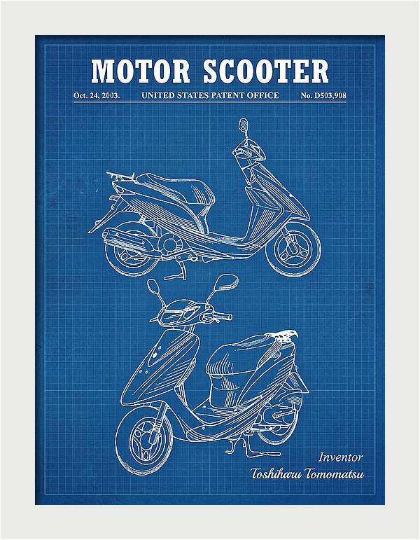 Motor Scooter Blueprint Patent Usd503908s1