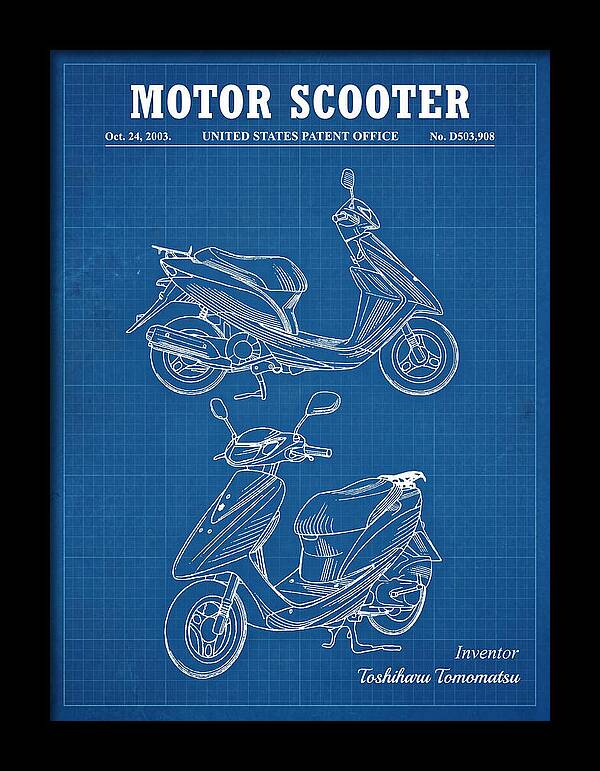 Motor Scooter Blueprint Patent Usd503908s1