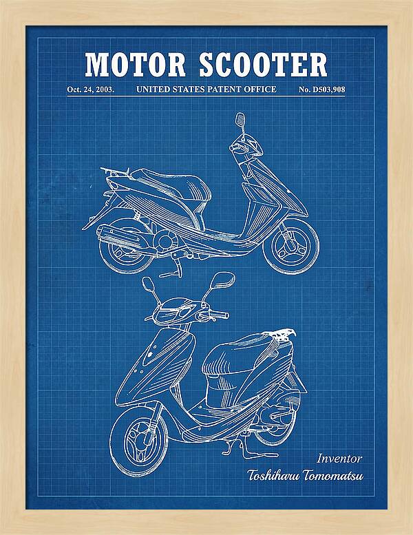 Motor Scooter Blueprint Patent Usd503908s1