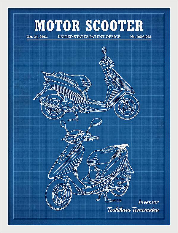 Motor Scooter Blueprint Patent Usd503908s1