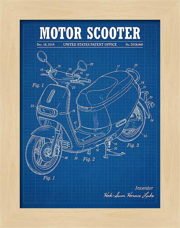 Motor Scooter Gogoro Blueprint Patent Usd928040s1