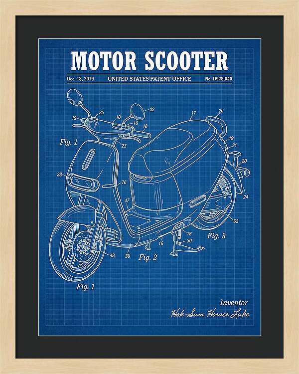 Motor Scooter Gogoro Blueprint Patent Usd928040s1