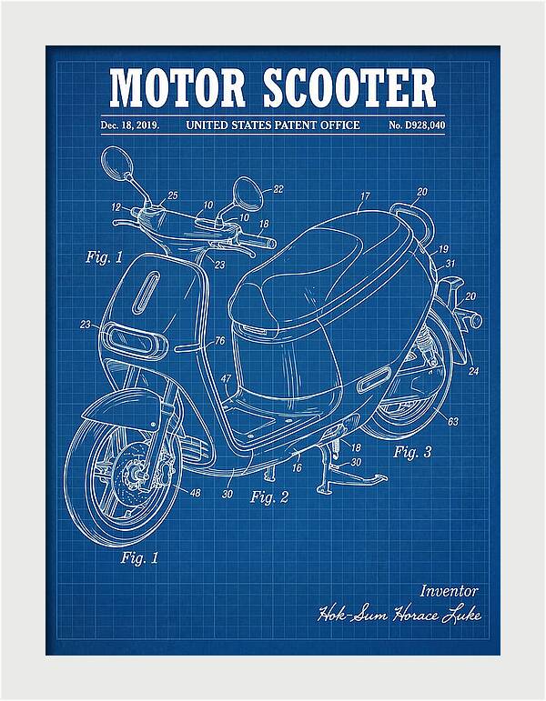 Motor Scooter Gogoro Blueprint Patent Usd928040s1
