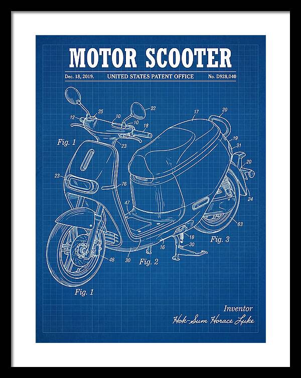Motor Scooter Gogoro Blueprint Patent Usd928040s1