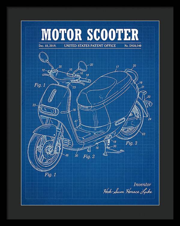 Motor Scooter Gogoro Blueprint Patent Usd928040s1