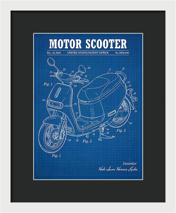 Motor Scooter Gogoro Blueprint Patent Usd928040s1