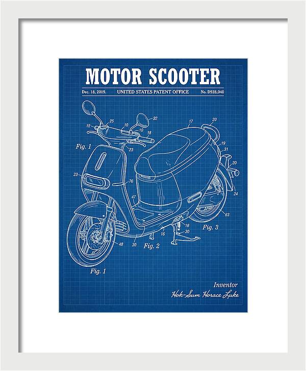 Motor Scooter Gogoro Blueprint Patent Usd928040s1