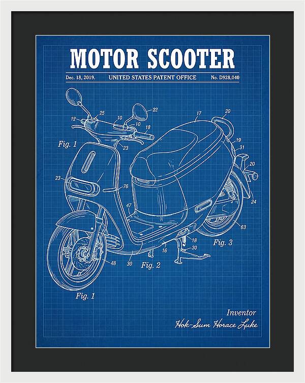 Motor Scooter Gogoro Blueprint Patent Usd928040s1
