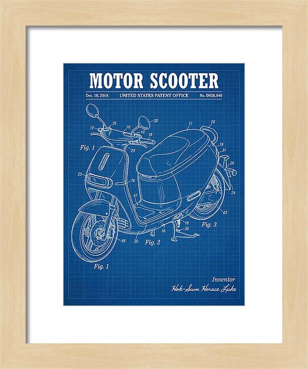 Motor Scooter Gogoro Blueprint Patent Usd928040s1