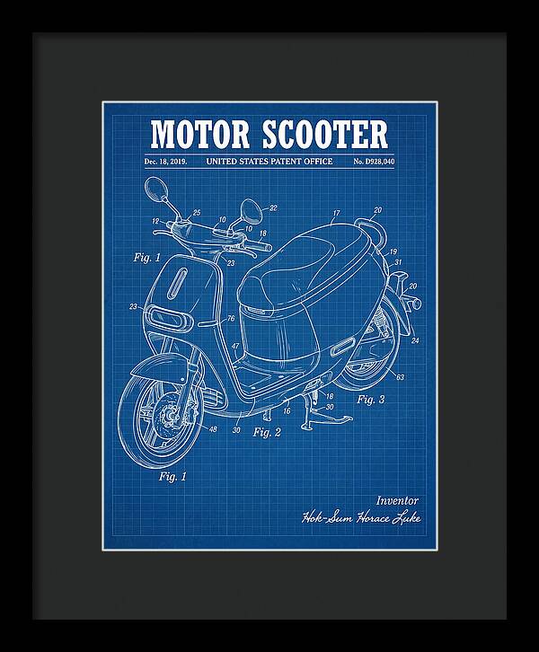 Motor Scooter Gogoro Blueprint Patent Usd928040s1