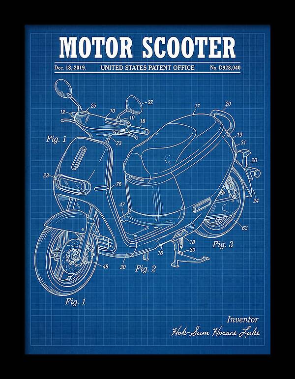 Motor Scooter Gogoro Blueprint Patent Usd928040s1
