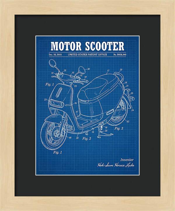 Motor Scooter Gogoro Blueprint Patent Usd928040s1