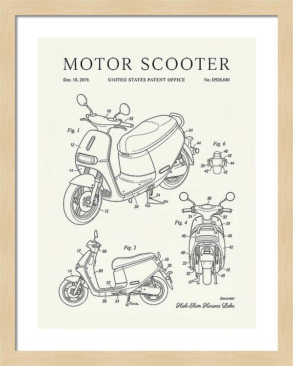 Motor Scooter Gogoro Minimalist Patent Usd928040s1