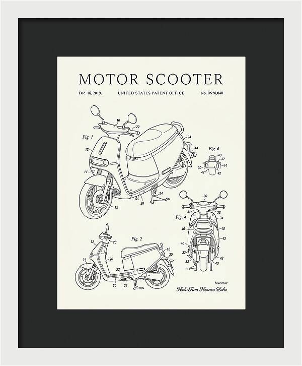 Motor Scooter Gogoro Minimalist Patent Usd928040s1