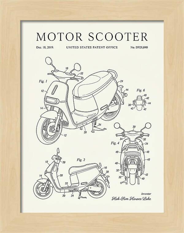 Motor Scooter Gogoro Minimalist Patent Usd928040s1